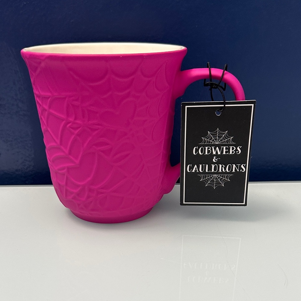 NWT Pink Spiderweb Halloween Mug